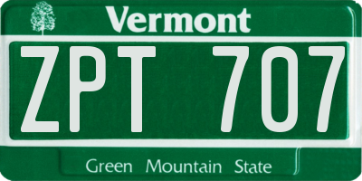 VT license plate ZPT707