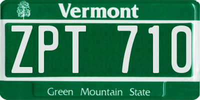 VT license plate ZPT710