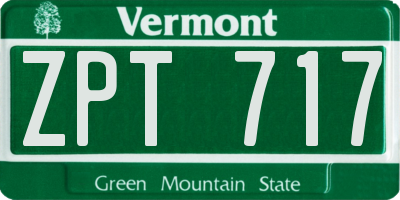 VT license plate ZPT717