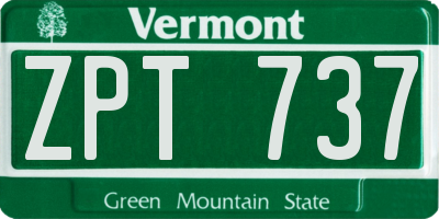 VT license plate ZPT737