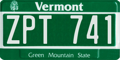 VT license plate ZPT741