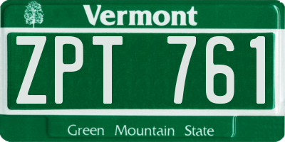 VT license plate ZPT761