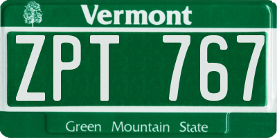 VT license plate ZPT767