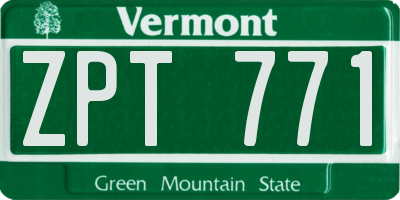 VT license plate ZPT771