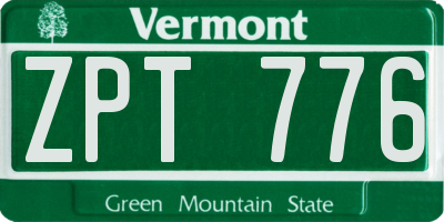 VT license plate ZPT776