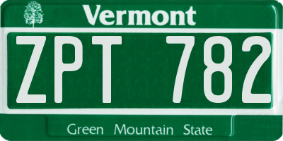 VT license plate ZPT782