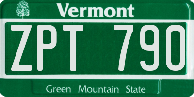 VT license plate ZPT790