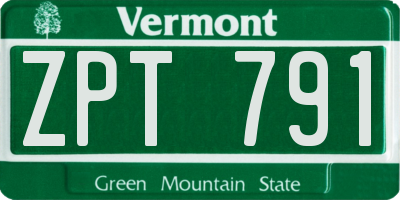 VT license plate ZPT791