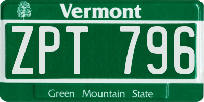 VT license plate ZPT796