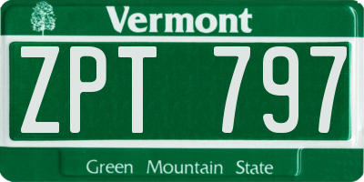 VT license plate ZPT797