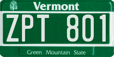 VT license plate ZPT801