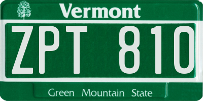 VT license plate ZPT810