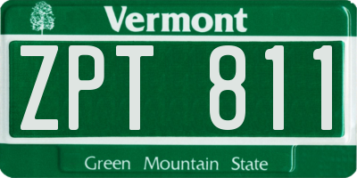 VT license plate ZPT811