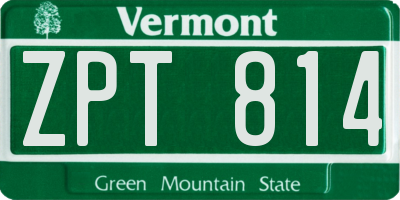 VT license plate ZPT814