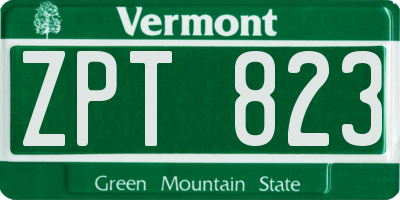 VT license plate ZPT823