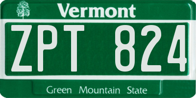 VT license plate ZPT824