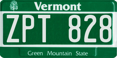 VT license plate ZPT828