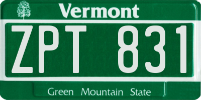 VT license plate ZPT831