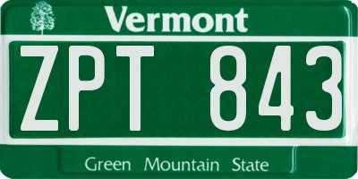 VT license plate ZPT843