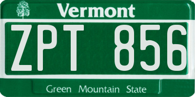 VT license plate ZPT856