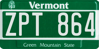 VT license plate ZPT864