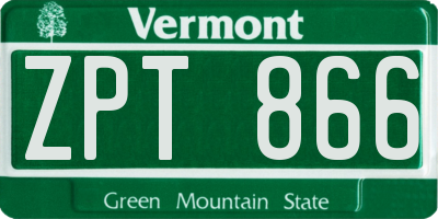 VT license plate ZPT866
