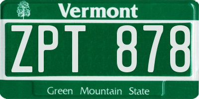 VT license plate ZPT878