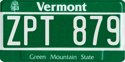 VT license plate ZPT879