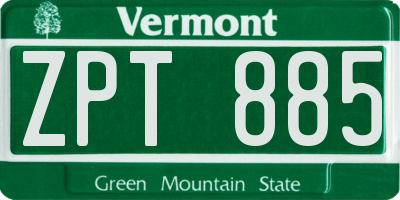 VT license plate ZPT885