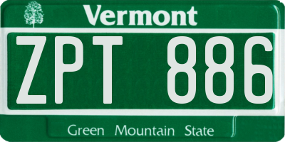 VT license plate ZPT886