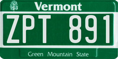VT license plate ZPT891