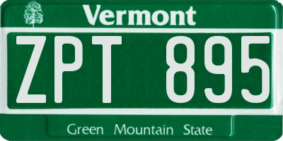 VT license plate ZPT895