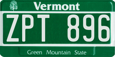 VT license plate ZPT896