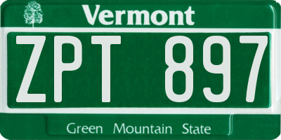 VT license plate ZPT897