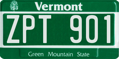 VT license plate ZPT901