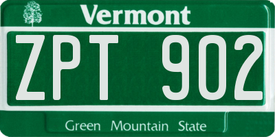 VT license plate ZPT902