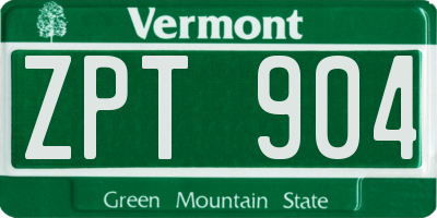 VT license plate ZPT904