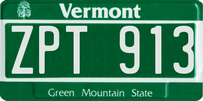 VT license plate ZPT913