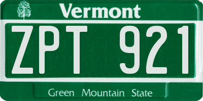 VT license plate ZPT921