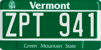VT license plate ZPT941