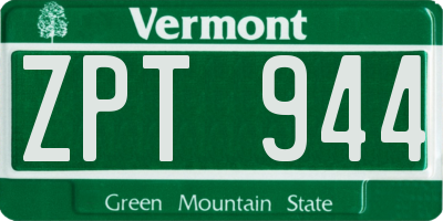 VT license plate ZPT944