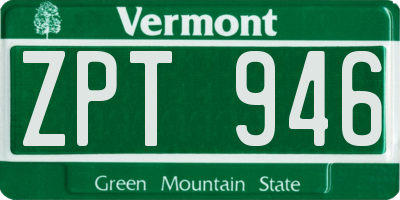 VT license plate ZPT946