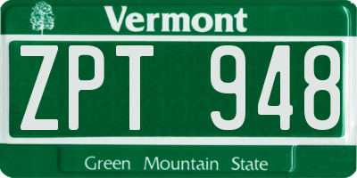 VT license plate ZPT948