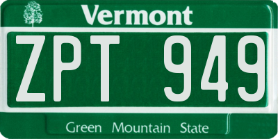 VT license plate ZPT949