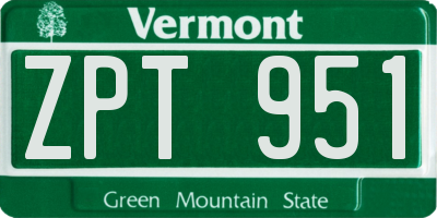 VT license plate ZPT951