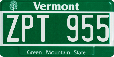 VT license plate ZPT955