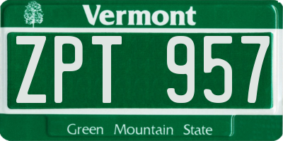 VT license plate ZPT957