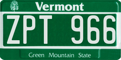 VT license plate ZPT966