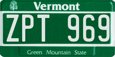 VT license plate ZPT969