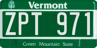 VT license plate ZPT971